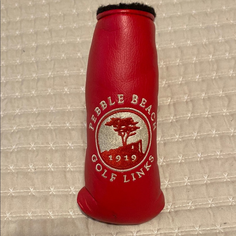 Pebble Beach Red Leather Golf Putter Headcover
